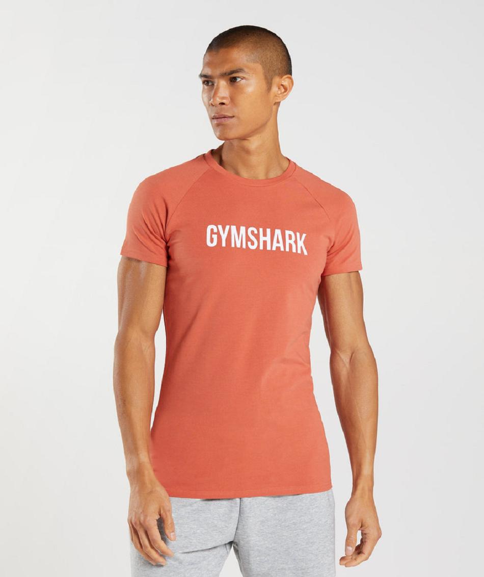 Gymshark Apollo Muške T Shirts Crvene | HR 2380EBC